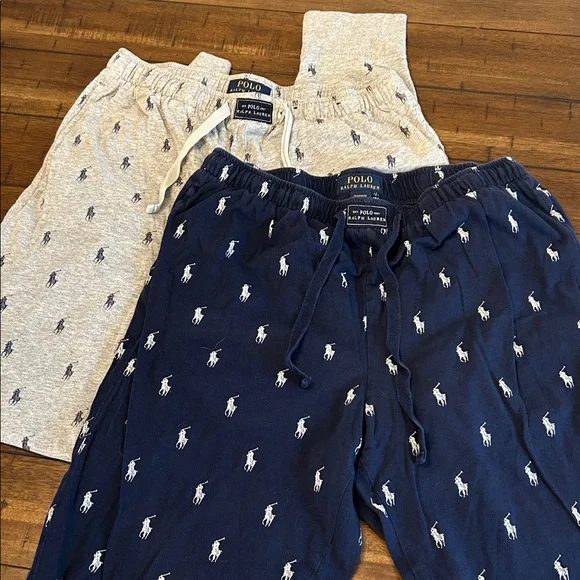 Polo Ralph Lauren Men’s Lounge Pants Set of 2 Navy & Gray Pony Logo Size M - Picture 1 of 10